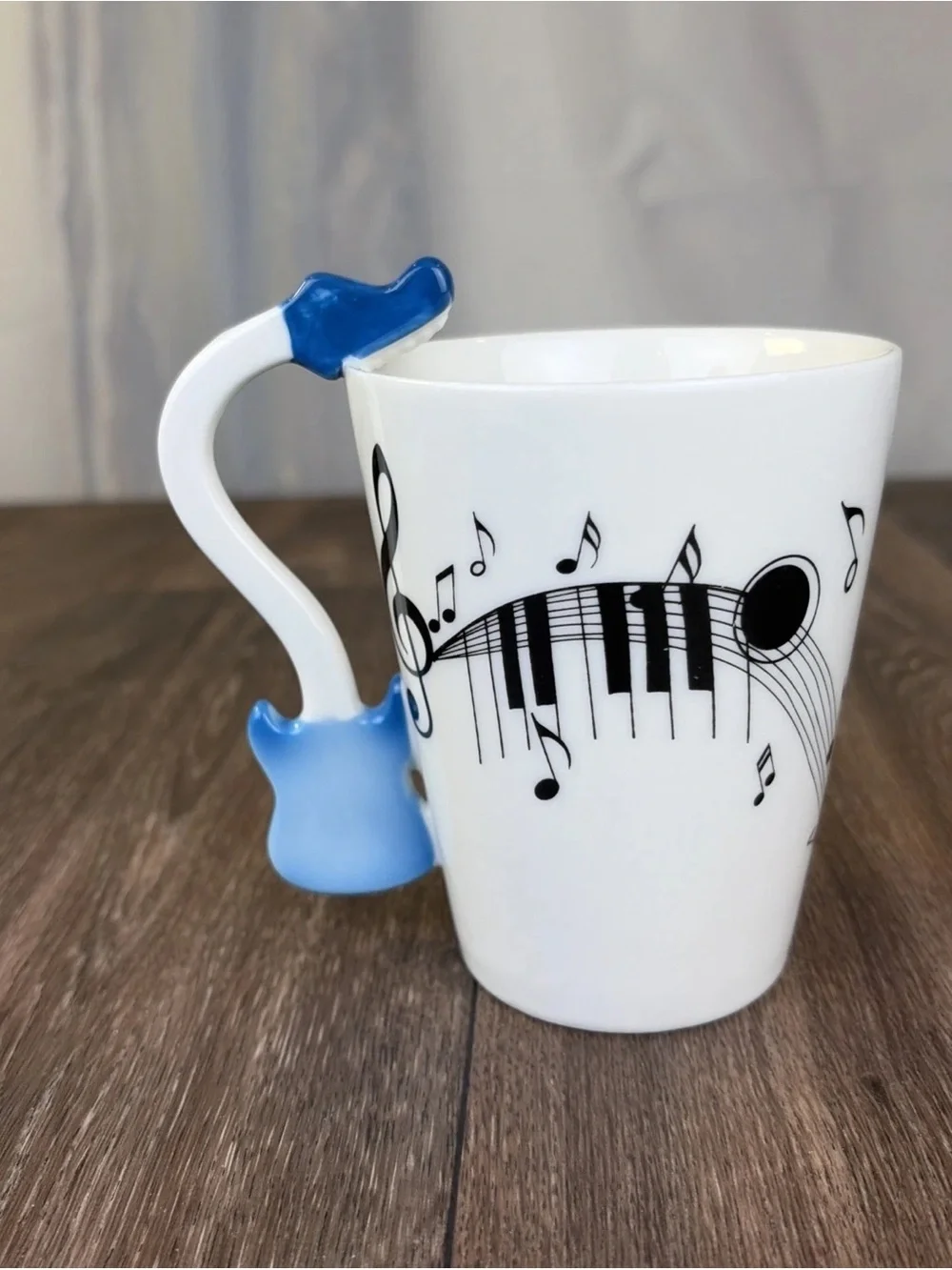 Acoustic Guitar Handle Music Note Coffee Cup Mug Musician Teacher Blues